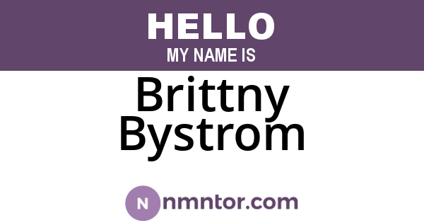Brittny Bystrom