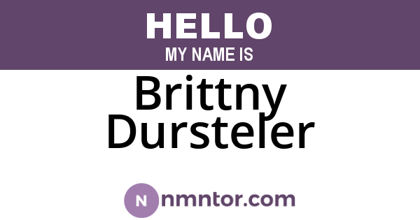 Brittny Dursteler