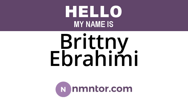 Brittny Ebrahimi