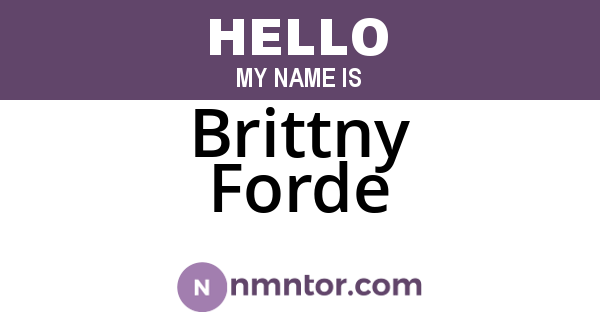 Brittny Forde