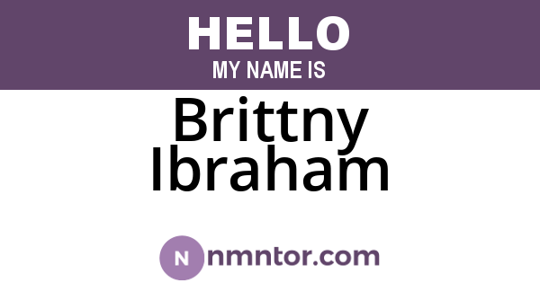 Brittny Ibraham