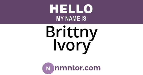 Brittny Ivory