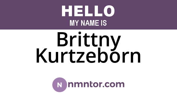Brittny Kurtzeborn