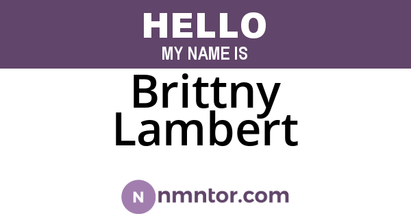 Brittny Lambert