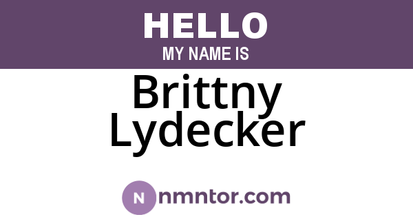 Brittny Lydecker
