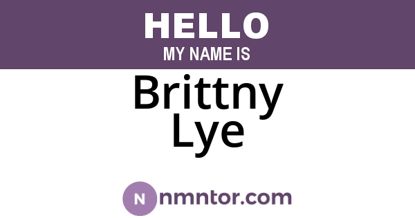 Brittny Lye