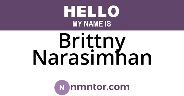 Brittny Narasimhan