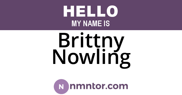 Brittny Nowling