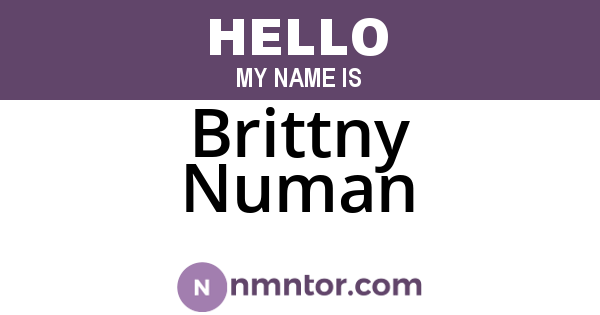 Brittny Numan