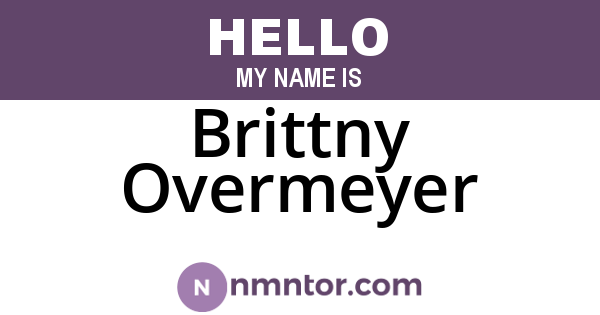 Brittny Overmeyer