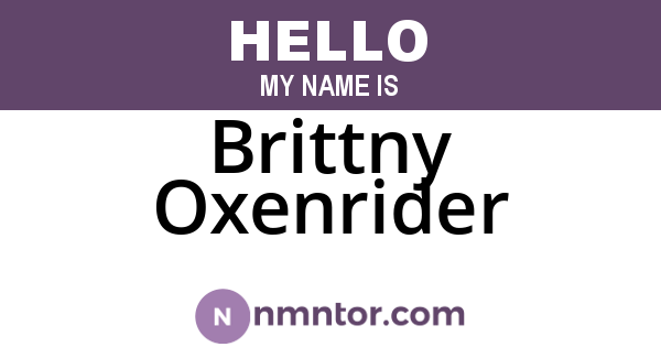 Brittny Oxenrider