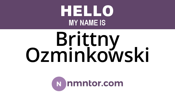 Brittny Ozminkowski