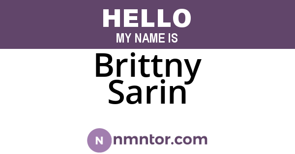 Brittny Sarin