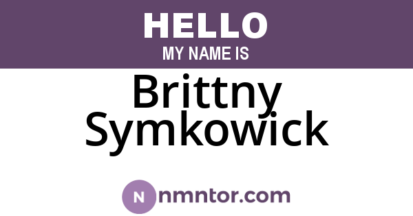 Brittny Symkowick