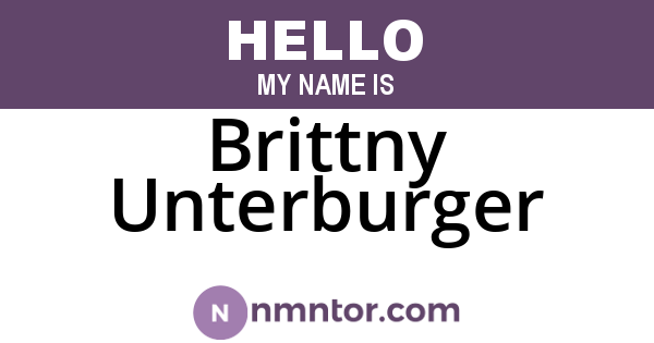 Brittny Unterburger