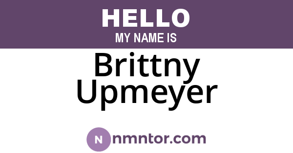 Brittny Upmeyer