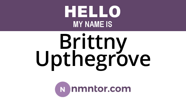 Brittny Upthegrove