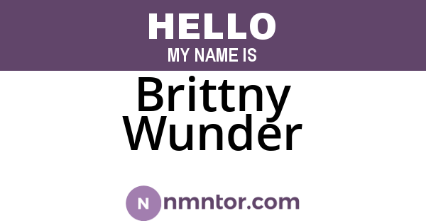 Brittny Wunder