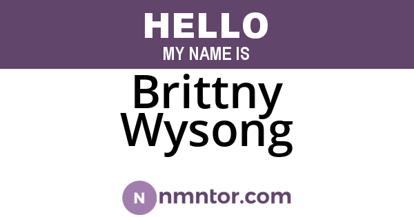 Brittny Wysong