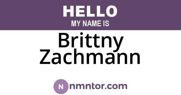 Brittny Zachmann