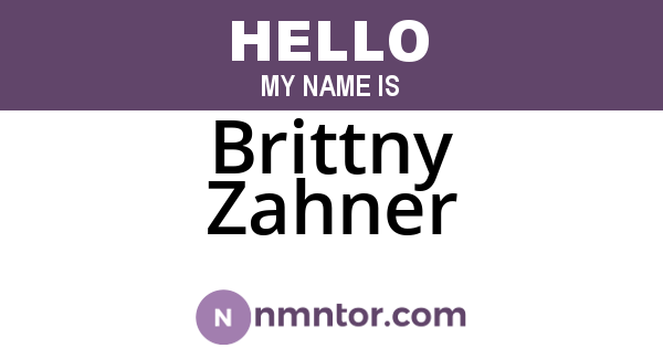 Brittny Zahner