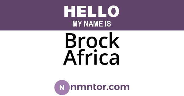 Brock Africa