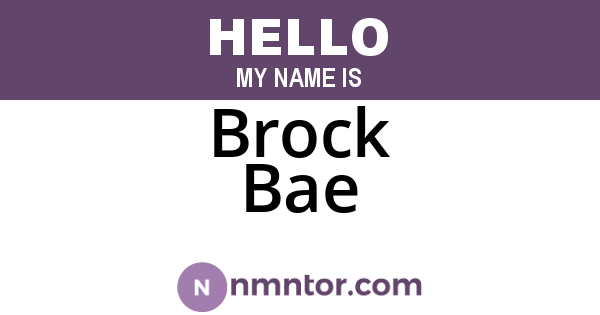 Brock Bae