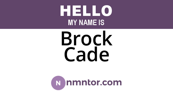 Brock Cade