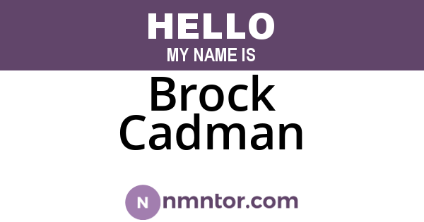 Brock Cadman