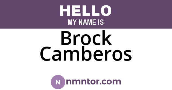 Brock Camberos