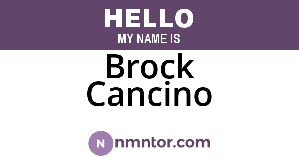 Brock Cancino