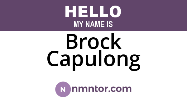 Brock Capulong