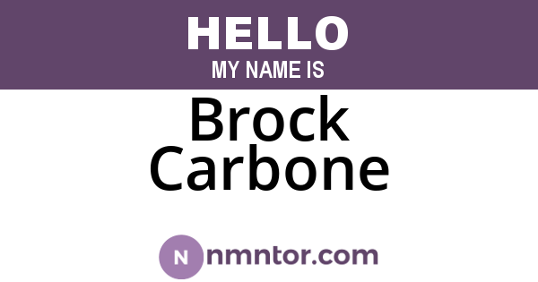 Brock Carbone
