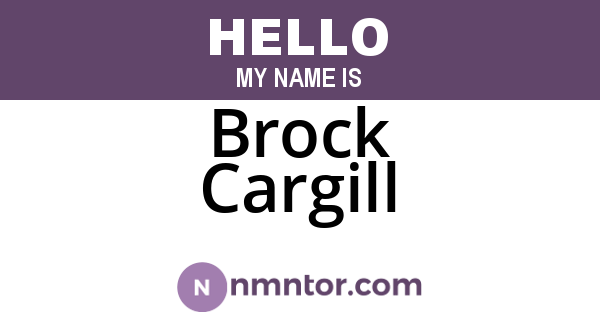 Brock Cargill