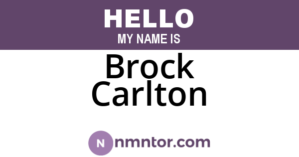 Brock Carlton