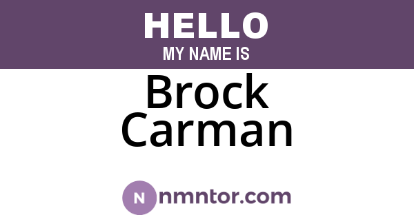 Brock Carman