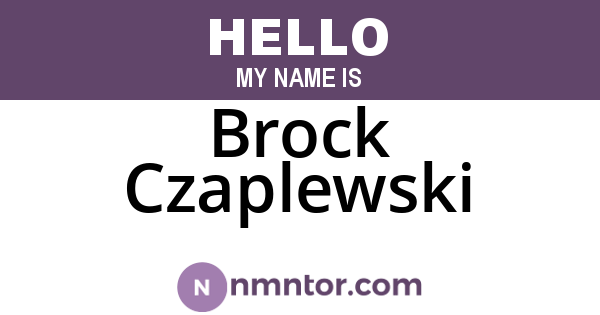 Brock Czaplewski
