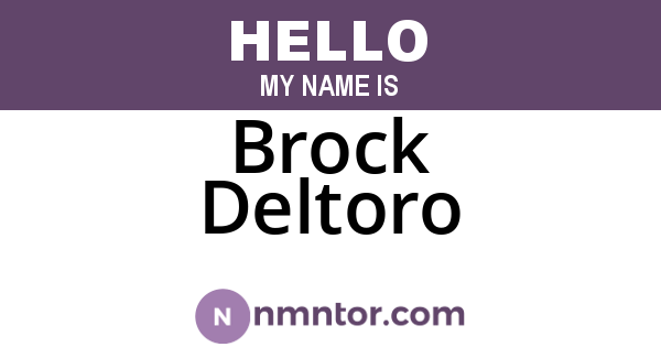 Brock Deltoro