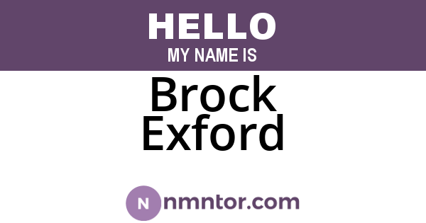 Brock Exford