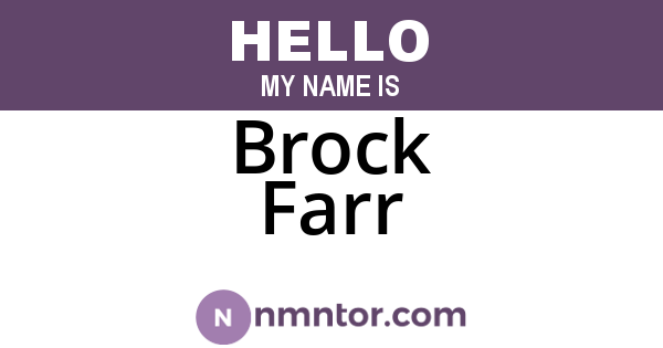 Brock Farr