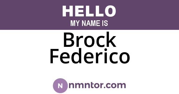 Brock Federico