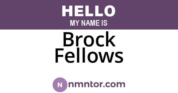 Brock Fellows