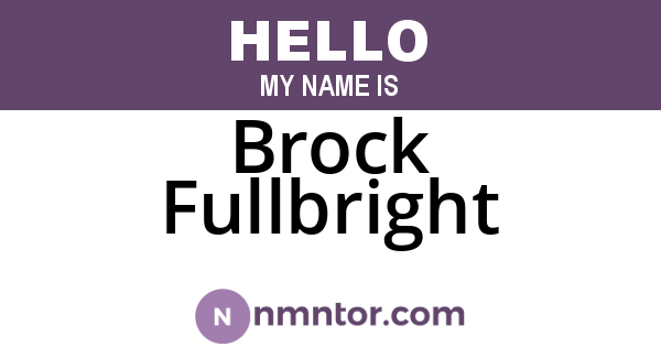 Brock Fullbright