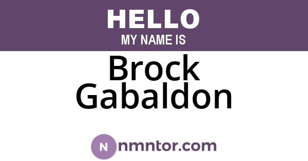 Brock Gabaldon