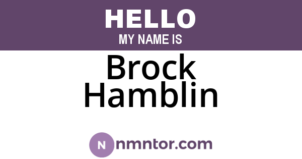 Brock Hamblin