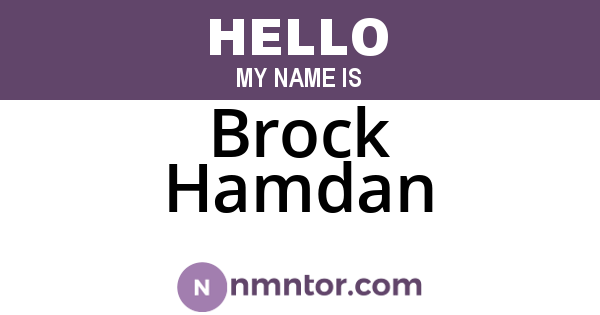 Brock Hamdan