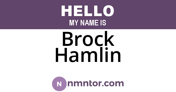 Brock Hamlin