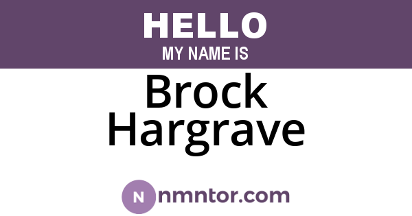 Brock Hargrave