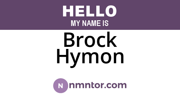 Brock Hymon