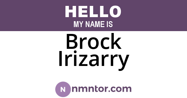 Brock Irizarry